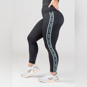 Curves and Combatboots CRVS Teal Stripe Leggings